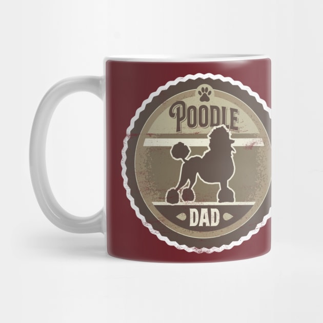 Poodle Dad - Distressed Poodle Silhouette Design by DoggyStyles